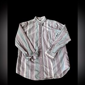 American Eagle Button Down Striped Shirt Men Size Large Tall